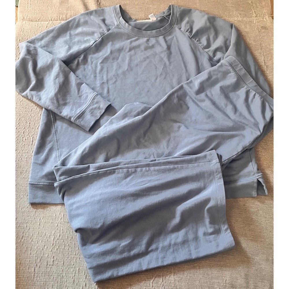 D&Co Active Women Blue Sweatshirt Pants Set Lounge Athleisure Size‎ L